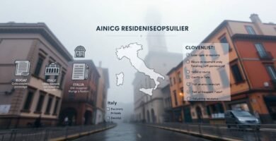 Immagine di un'infografica con informazioni su luoghi e cambi di residenza, con le strade d'Italia sullo sfondo.