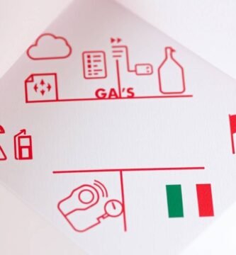 Disegno di un'immagine di elementi come un contatore del gas con la bandiera italiana