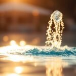 Immagine di una pozzanghera d'acqua illuminata dalla luce del sole