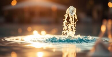 Immagine di una pozzanghera d'acqua illuminata dalla luce del sole