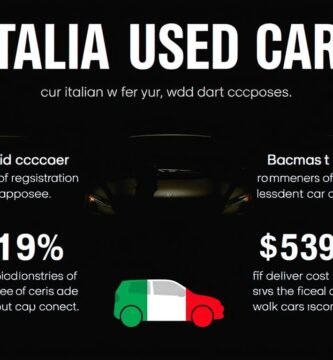 Immagine su sfondo nero di un gruppo di auto con informazioni sul passaggio di proprietà