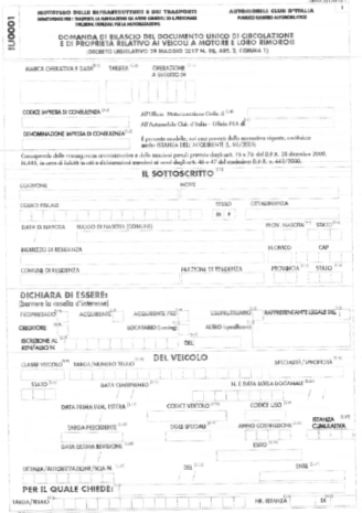Documenti Passaggio di Proprietà Moto