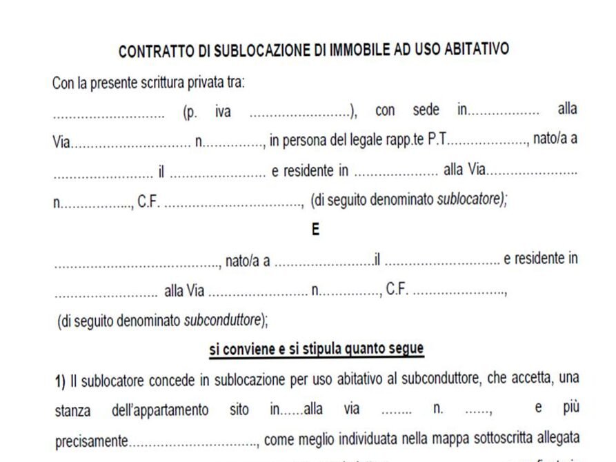 Modulo Subentro Contratto di Locazione