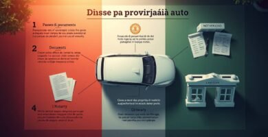 Immagine di un'infografica con informazioni e un'auto sullo sfondo al centro