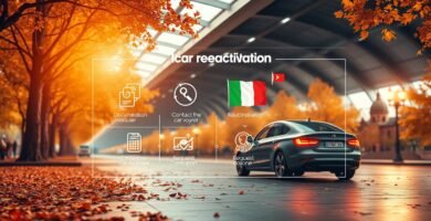 Informazioni sulla riattivazione di un veicolo con un'auto sulla strada sullo sfondo