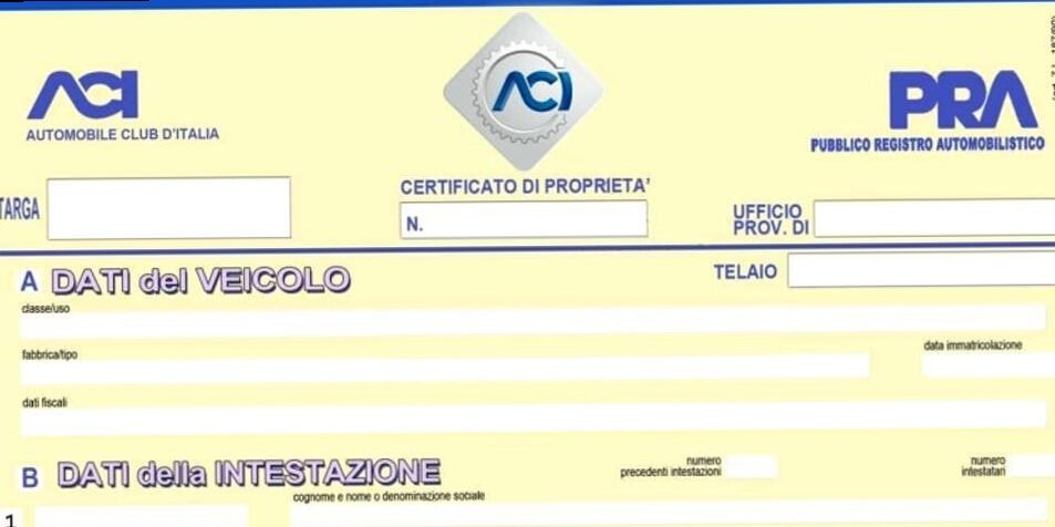 Smarrimento del certificato di proprietà moto