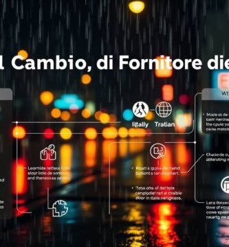 Immagine di un'infografica con informazioni sul trasferimento del servizio gas con le strade della città sullo sfondo