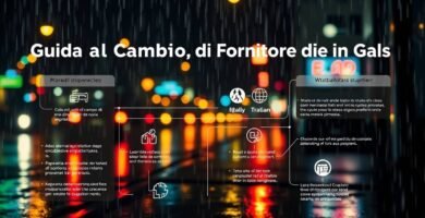 Immagine di un'infografica con informazioni sul trasferimento del servizio gas con le strade della città sullo sfondo