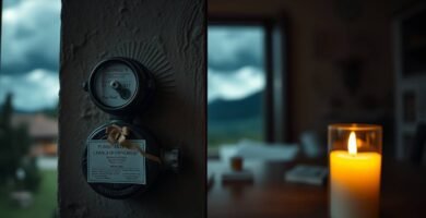 Immagine di un contatore dell'acqua accanto a una candela da veglia