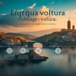Immagine di un lago sullo sfondo con informazioni sul trasferimento dei servizi idrici