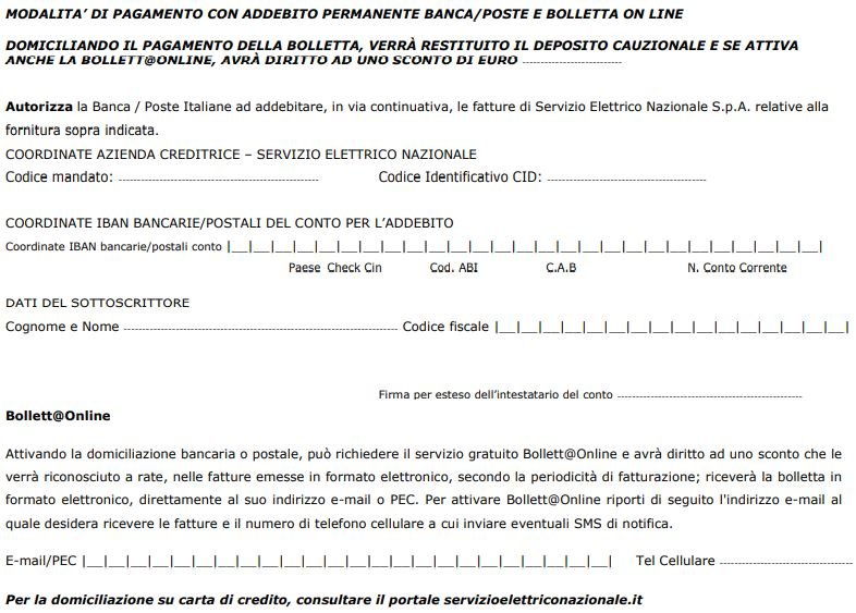 Voltura Servizio Elettrico Nazionale