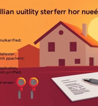 Immagine di cartone animato di una casa accanto a un foglio di contratto con lettere informative