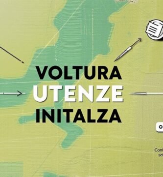Immagine di una mappa in verde e grigio con la parola voltura utenze al centro