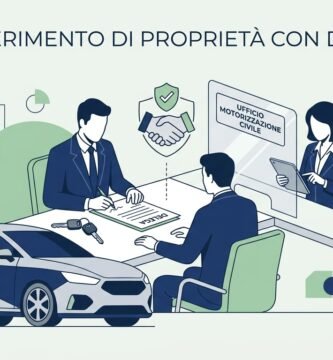Elegante immagine blu e verde di un gruppo di persone che svolgono una procedura all'interno di un ufficio.