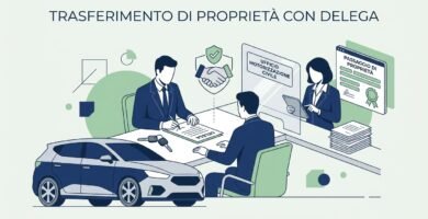 Elegante immagine blu e verde di un gruppo di persone che svolgono una procedura all'interno di un ufficio.