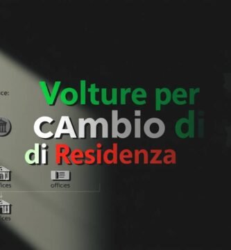 Immagine in ombra di una mappa con la scritta cambio di residenza