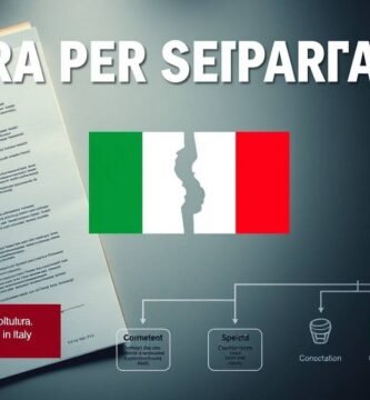 Immagine di una mappa dell'Italia divisa in due accanto a un documento di sfondo