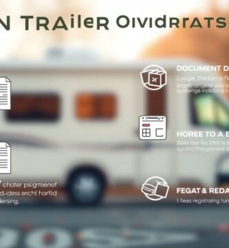 Immagine delle informazioni sul trasferimento del rimorchio con un rimorchio sullo sfondo sfocato