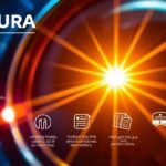 Immagine di informazioni sul servizio elettrico nazionale con un riflettore luminoso sullo sfondo