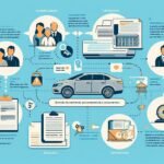 Immagine di un'infografica su sfondo azzurro con testo e simboli che fanno riferimento al trasporto automobilistico in relazione all'argomento dell'articolo
