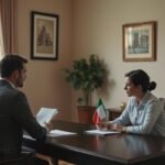 Immagine di 2 persone che parlano in un ufficio