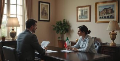 Immagine di 2 persone che parlano in un ufficio