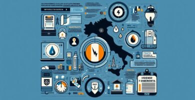 Immagine su sfondo azzurro di un'infografica con la mappa dell'Italia sullo sfondo, simboli e testo relativi al titolo dell'articolo