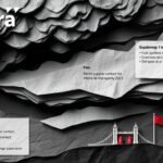 Immagine ritagliata in stile cartaceo di una città italiana con vista sul cielo e simboli dell'energia elettrica.