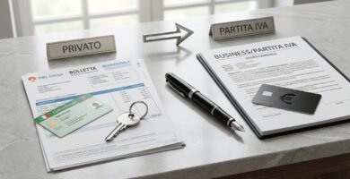 Immagine di due documenti relativi a una proprietà affiancati su una scrivania.