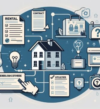 Immagine su sfondo bianco di una casa al centro insieme a vari elementi come documenti o servizi intorno ad essa, ha l'aspetto di un disegno